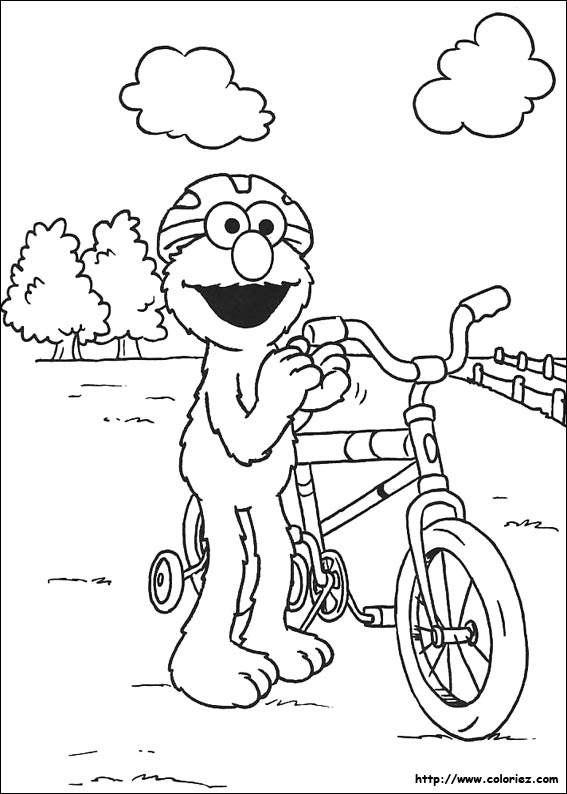 Elmo fait du vélo