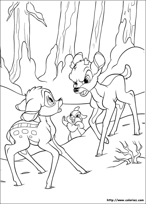 Coloriage de Ronno et Bambi