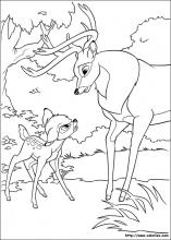 Coloriage de Bambi en colère contre son père