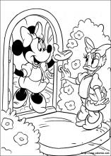 Coloriage de Daisy chez Minnie