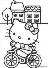 Kitty fait du vélo