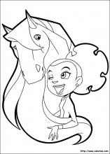 Coloriage de Marie et son cheval Calypso