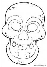 Masque à colorier de squelette