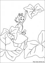 Coloriage d'Arrietty dans le jardin