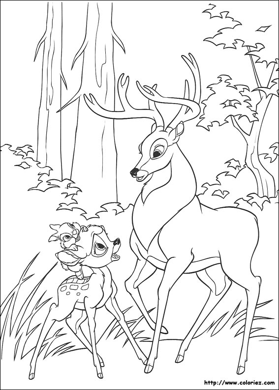 Coloriage de Bambi triste