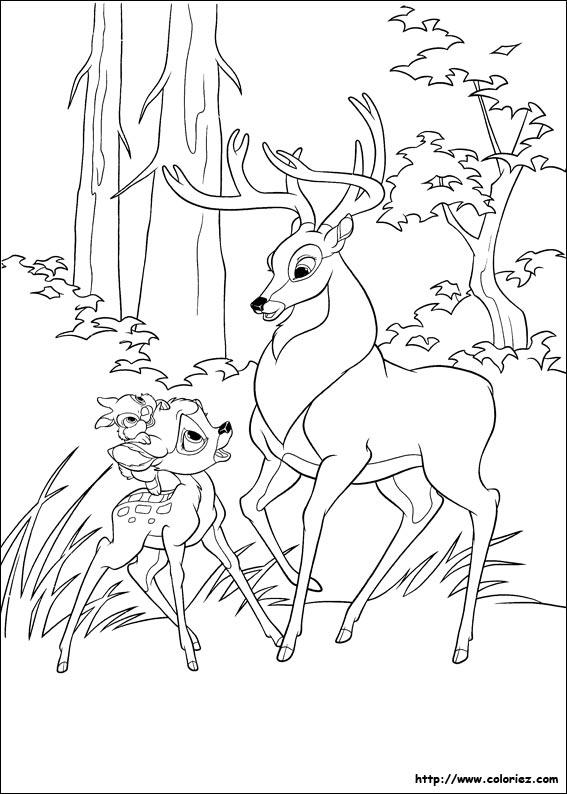 Coloriage de Bambi et le grand prince