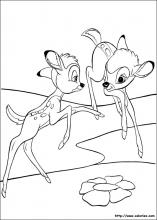 Coloriage de Faline et Bambi