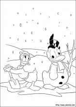 Coloriage de Donald et le bonhomme de neige