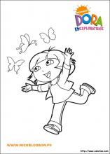 Coloriage de Dora et les papillons