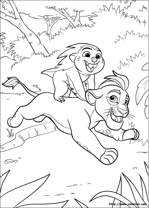 Bunga et Kion courent dans la savane