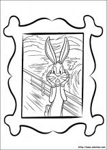 Coloriage de Bugs Bunny au Louvre