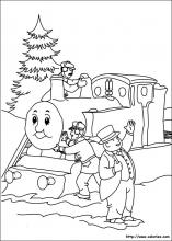 Coloriage du Noël de Thomas et ses amis