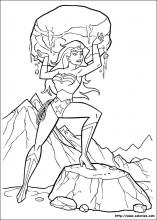 Coloriage de Wonder Woman et le rocher
