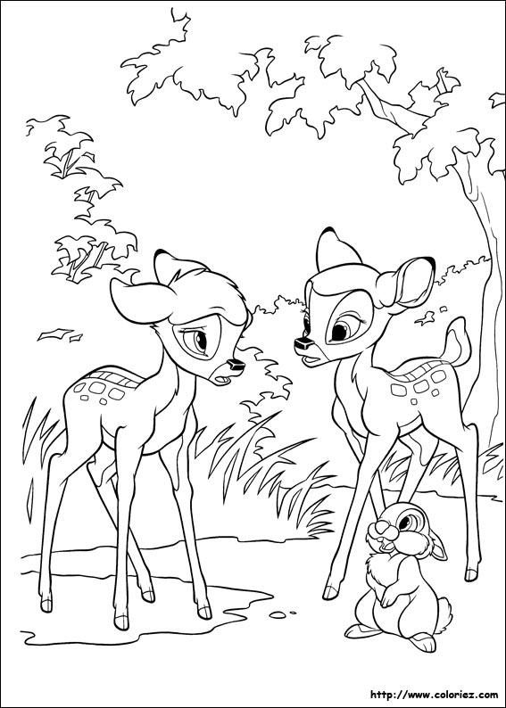 Coloriages des adieux de Bambi